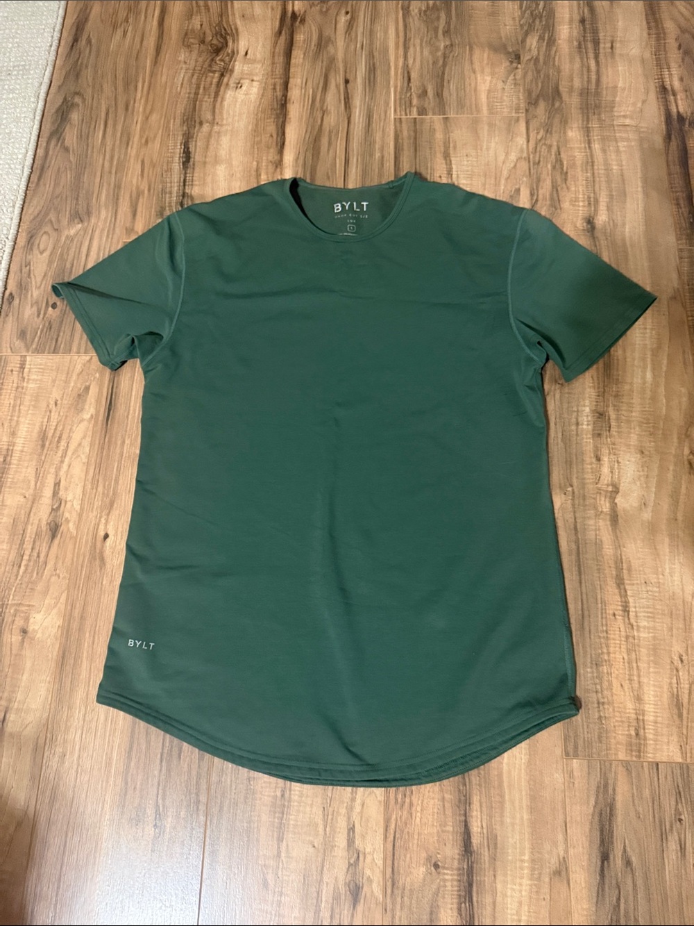 BYLT Emerald Green Crew Neck Drop-cut T-Shirt